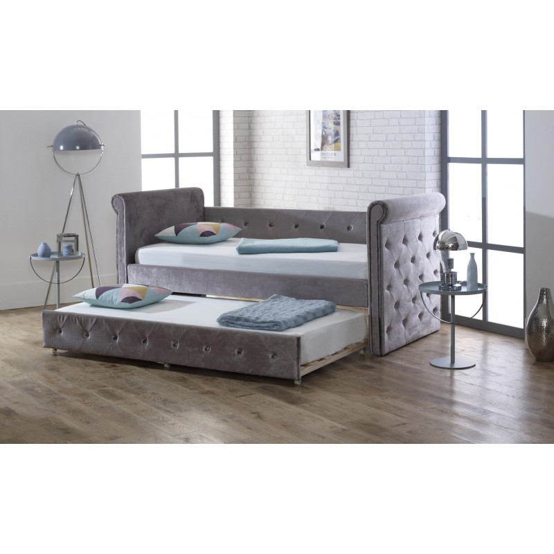 LL Zodiac Silver Velvet 3ft Day Bed